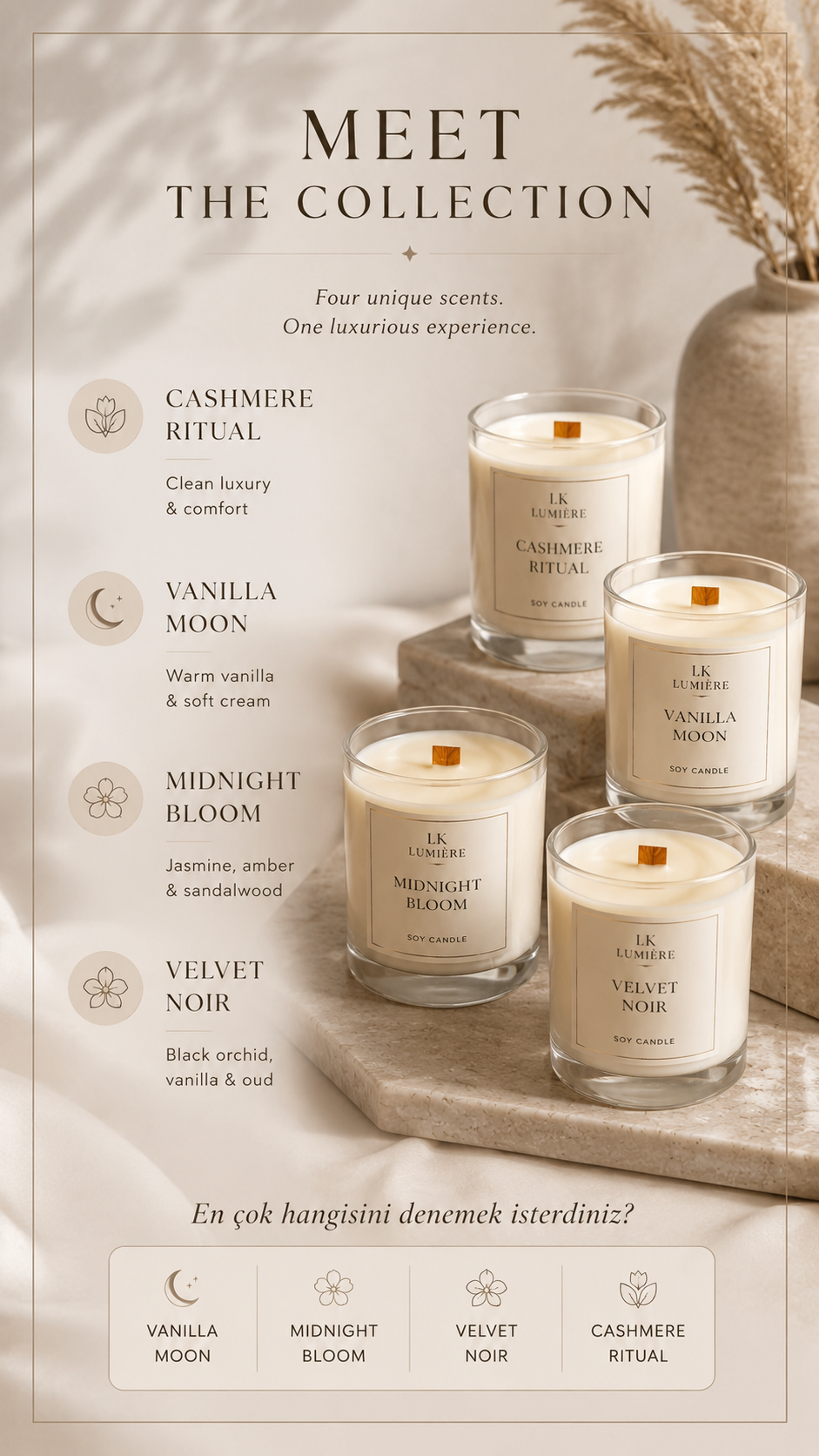 LK Lumière 4'lü Soy Candle Seti - Small