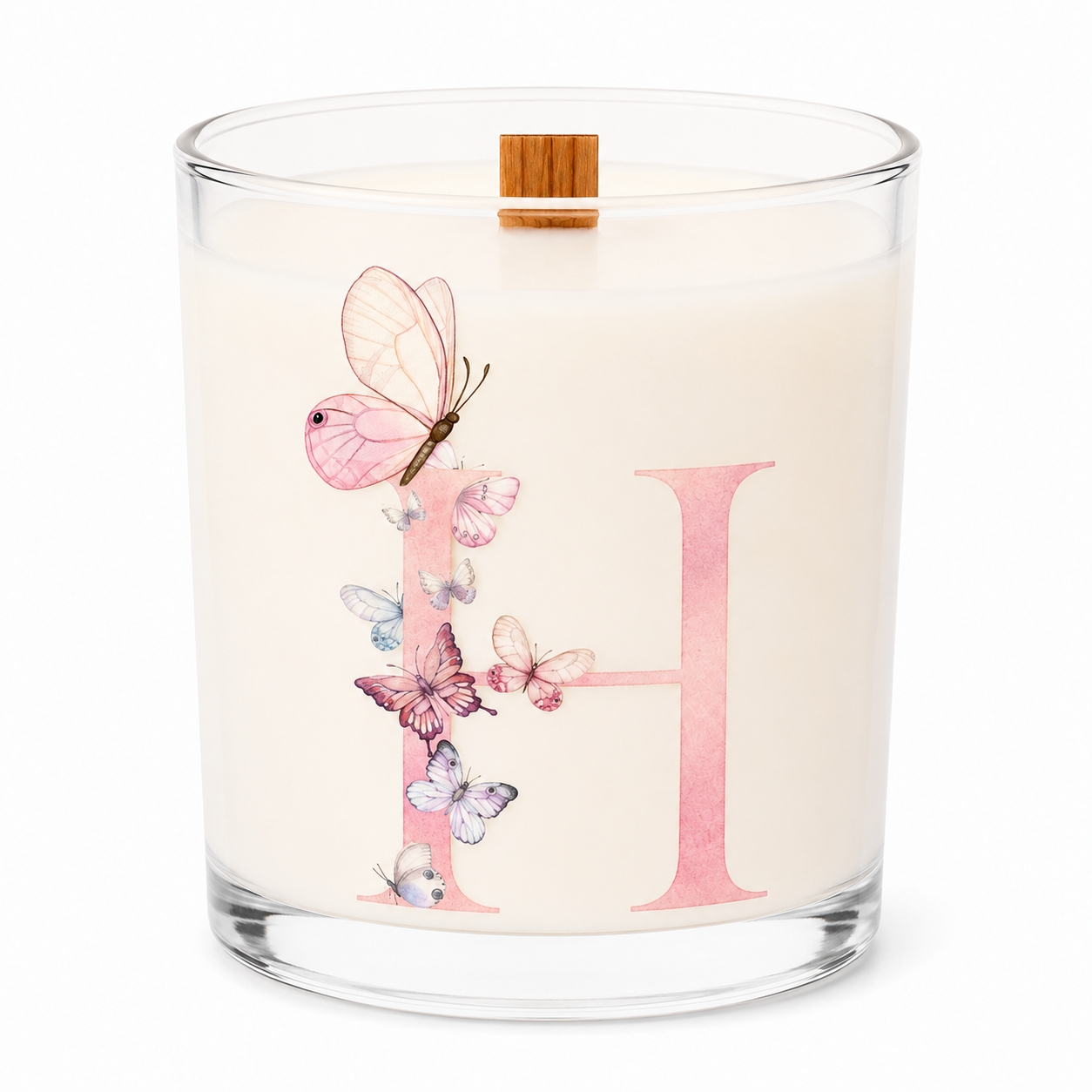 Harfli Çiçekli Kişiye Özel Soy Candle