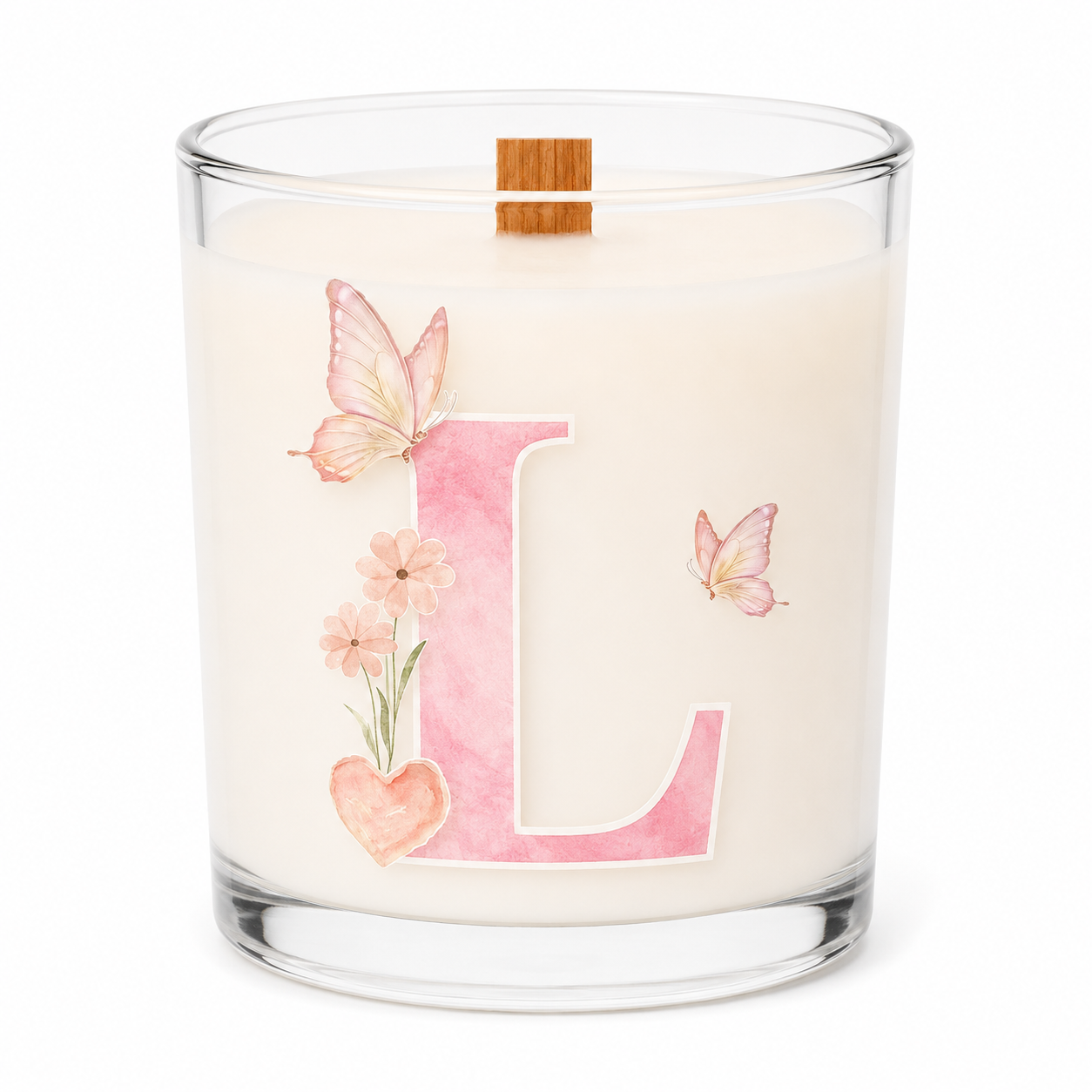 Harfli Çiçekli Kişiye Özel Soy Candle