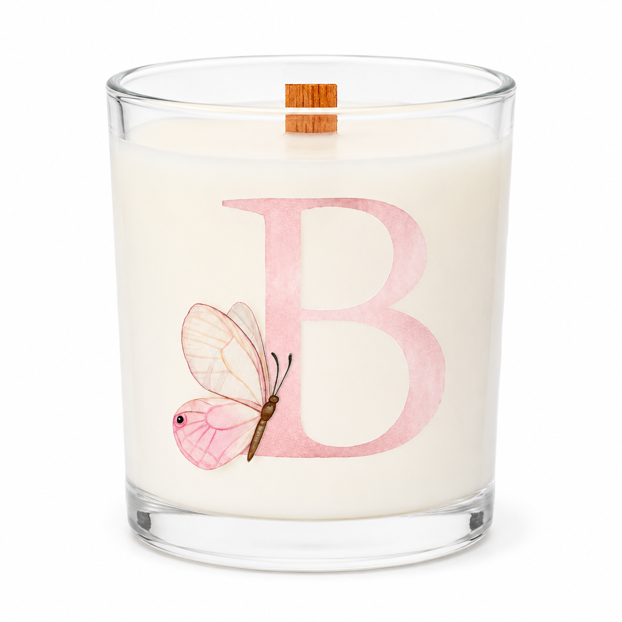 Harfli Çiçekli Kişiye Özel Soy Candle