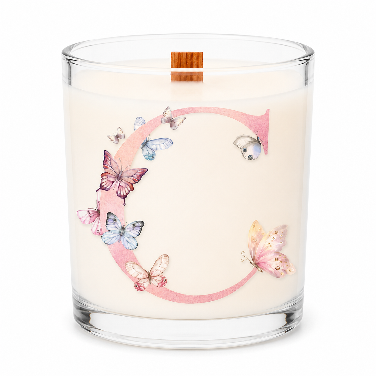 Harfli Çiçekli Kişiye Özel Soy Candle