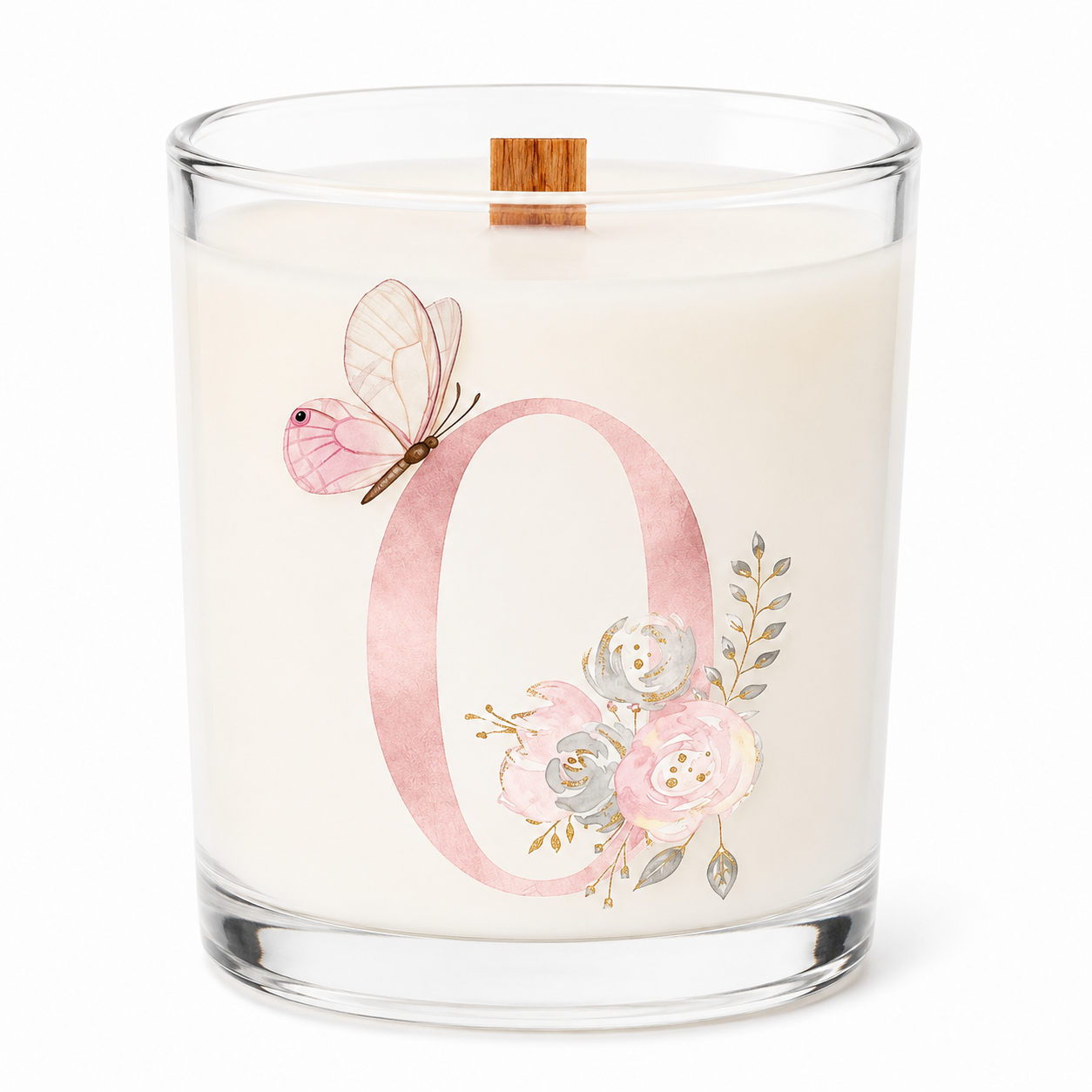 Harfli Çiçekli Kişiye Özel Soy Candle