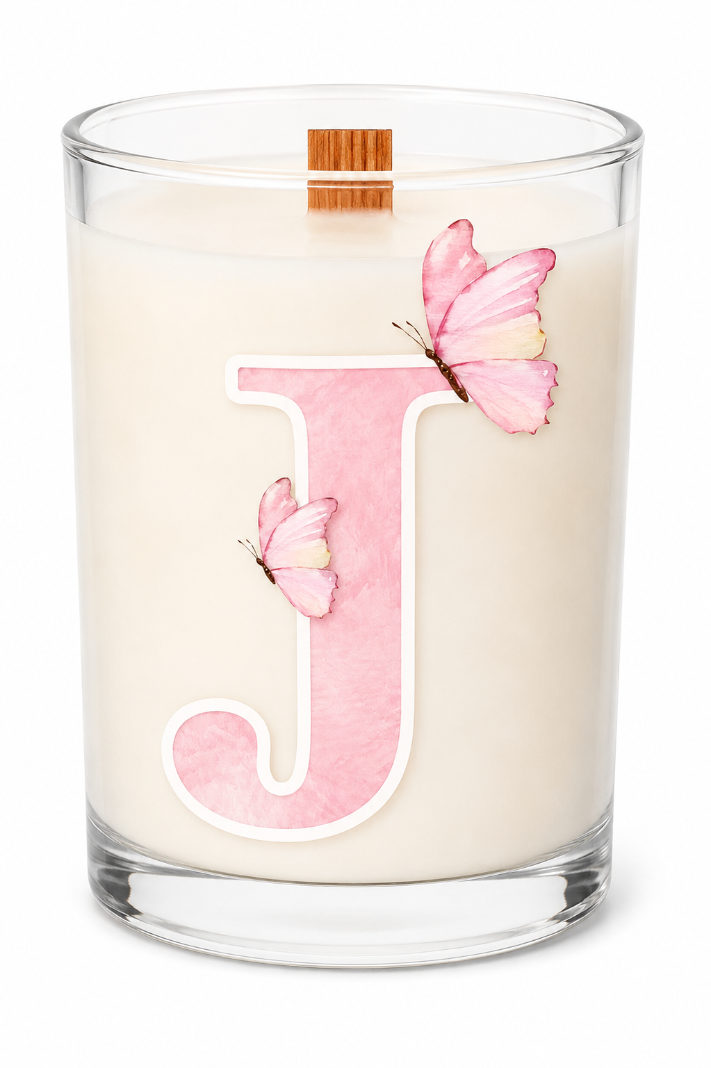 Harfli Çiçekli Kişiye Özel Soy Candle