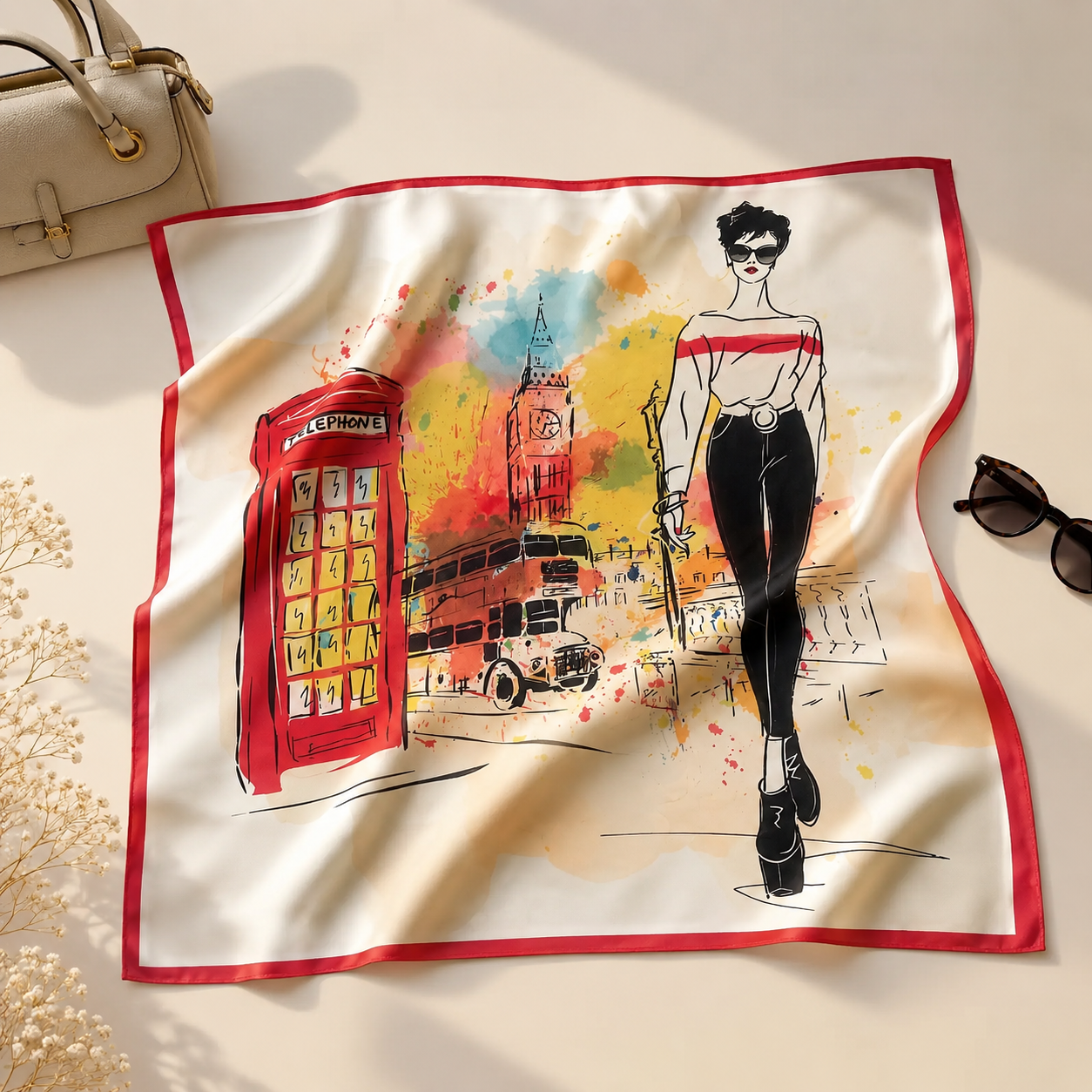 Londra Moda Desenli Fular